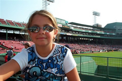My daughter in Fenway Park